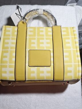 Yellow Patterned Tote Bag - Women's Handbag
